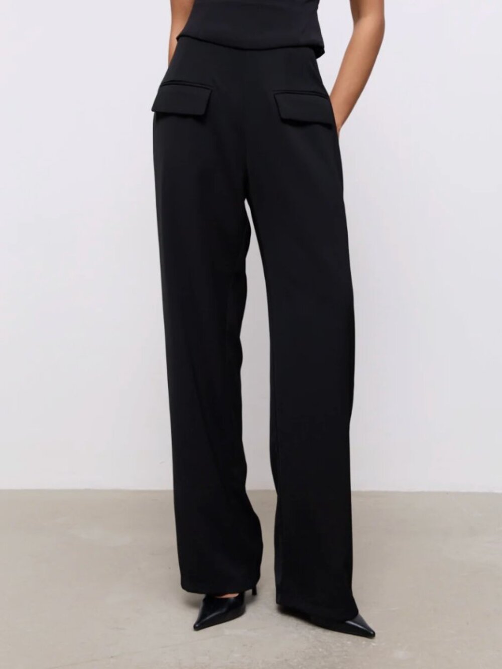 Odd Muse Ultimate Wide Leg Trousers in Black